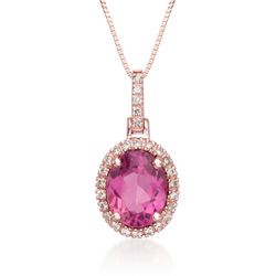 015 ct Diamond & Pink Tourmaline Slide Pendant