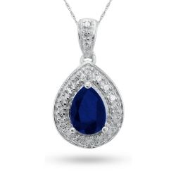 2.5 mm Sapphire and Diamond Necklace