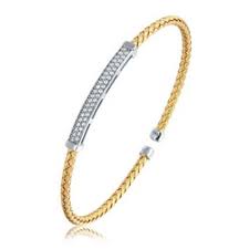 14k Gold and Sterling Snake Cuff Bracelet